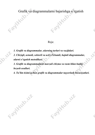 grafik va diagrammalarni bajarishga o`rgatish — DOC