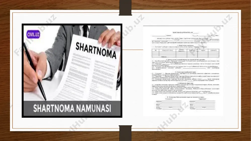 llagan shaxs uning akseptini olgan paytdan shartnoma tuzilgan hisoblanadi shartnoma tuzish haqidagi taklif (oferta) akseptantga bildirilgunicha chaqirib olinishi mumkin. biroq u akseptant tomonidan qabul qilib olingan boʻlsa, akseptlash uchun belgilangan muddat davomida chaqirib olinishi mumkin emas. oferta muayyan shaxsga ham, nomuayyan shaxslarga ham qaratilgan boʻlishi mumkin. masalan, mahsulotni reklama qilish, oʻz xizmatini taklif etib e’lon berish–nomuayyan shaxslar doirasida yoʻllangan oferta hisoblanadi. bunday ofertani, odatda, ommaviy oferta deb ham yuritiladi oferta yuborilgan shaxsning uni qabul qilganligi haqidagi javobi aksept hisoblanadi. aksept toʻliq va pisandasiz boʻlmogʻi shart. agar qonundan, ish muomalasi odatidan yoki taraflarning ish boʻyicha avvalgi munosabatlaridan boshqacha ma’no kelib chiqmasa, sukut saqlash aksept boʻlmaydi. agar shartnoma toʻgʻrisidagi taklif (oferta) javob uchun muddat tayinlanmasdan, ogʻzaki ravishda qilingan boʻlsa, ikkinchi taraf agar bunday taklif yozma ravishda qilingan boʻlsa, taklifni qabul qilganlik (aksept) toʻgʻrisidagi javob uni olish uchun lozim boʻlgan normal vaqt davomida olingan taqdirdagina, shartnoma tuzilgan hisoblanadi agar shartnoma tuzishga rozi boʻlganlik …