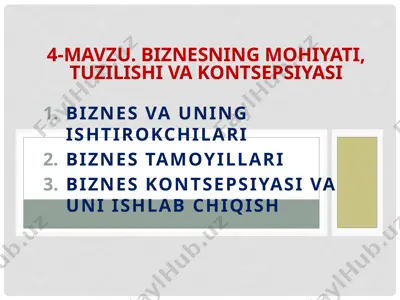 biznes va uning ishtirokchilari — PPTX