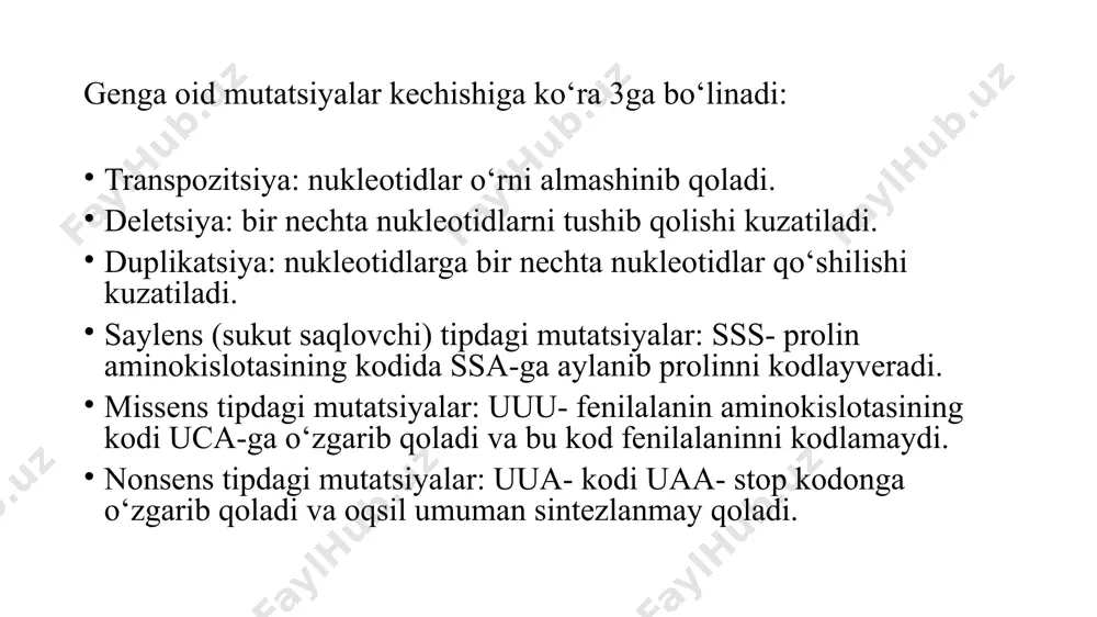 baliqni pishirganda paydo bo'ladi, yashil oʻsimliklarda ham hosil boʻladi). mikrosomal oksidazalarning taʼsiri ostida ulardan metildiazoniy ionlari hosil boʻladi. metildiazoniy ionlari hujayralar dnksini metillab o'pka, oshqozon, qizilo'ngach, jigar buyraklarda xavfli o'smalar paydo boʻlishiga olib kelishi mumkin. alkillovchi va atsillovchi moddalar dnkning nukleofil amino va gidroksil guruhlari bilan o'zaro ta'sirlashib, genlarning tuzilishiga zarar yetkazishi va o'smalar paydo bo'lishiga olib kelishi mumkin. vinilxlorid kabi birikmalar, o'sma kasalligini davolashda ishlatiladigan ba'zi dorilar yoki immunosupressantlar (siklofosfamid, bisulfan, dietilstilbestrol) ayrim bemorlarda ikkilamchi o'smalar keltirib chiqarishi mumkin. onkogen viruslar o'smalar rivojlanishida viruslarning roli isbotlangan. masalan, 1908-yilda tovuqlarga o'smadan olingan hujayrasiz ekstraktni kiritish ularda leykoz rivojlanishiga olib kelgan, 1910-yilda r. raus tovuqlarda sarkoma qoʻzgʻatishi mumkin boʻlgan birinchi onkogen virus haqida axborot bergan. 1968-yilda l.a. zilber o'smalar paydo boʻlishining virus-genetik nazariyasini yaratdi. viruslar odamlarda ba'zi o'smalarning rivojlanishida ishtirok etishi mumkin: dnk tutuvchi epshteyn-barr virusi byorkitt limfomasi, papilloma virusining dnksi teri va jinsiy a'zolar saratoni, rnk tutuvchi odam immunitet tanqisligi …