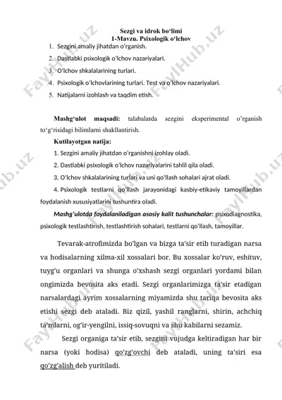 sezgi va idrok bo‘limi — DOCX