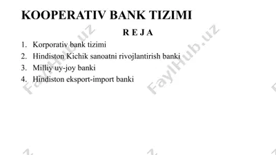 kooperativ bank tizimi — PPTX