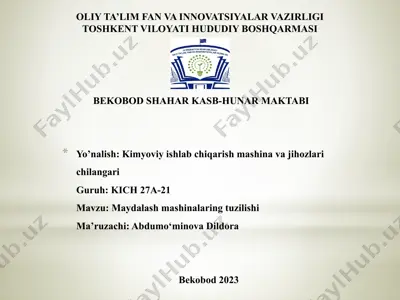maydalash mashinalari — PPTX