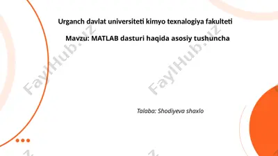 matlab dasturi — PPTX