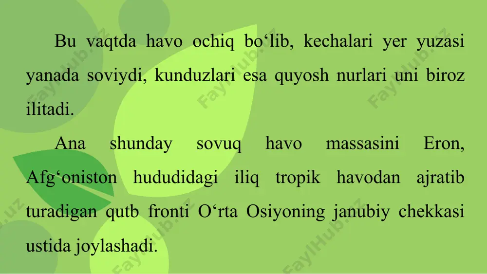 o‘lka iqlimining ta’rifi. tekislik iqlimi 7-sinf - Page 3
