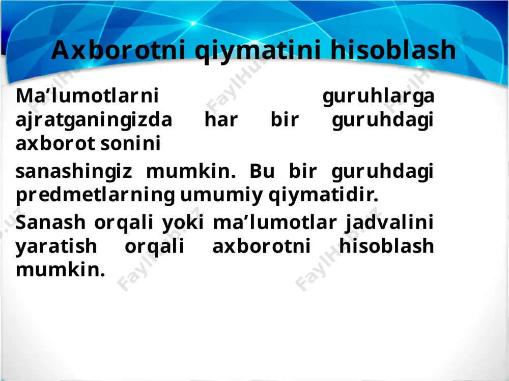 axborotni qiymatini hisoblash - Page 3