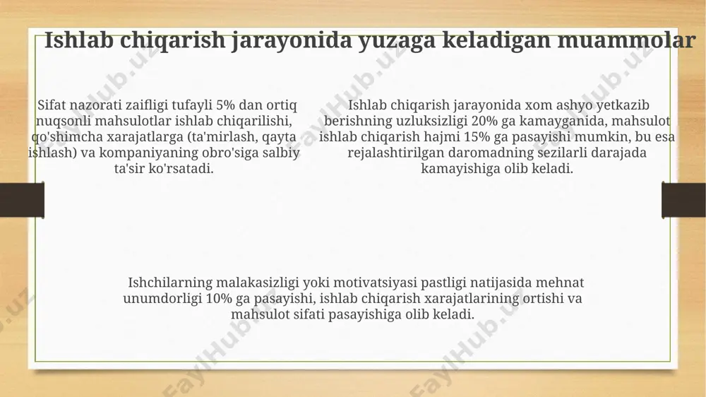 ishlab chiqarish jarayoni va uni tashkil etishga oid masalalar yechish - Page 5