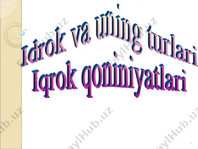 idrok va uning turlari — PPT