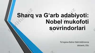 nobel mukofotisovrindorlari — PPTX