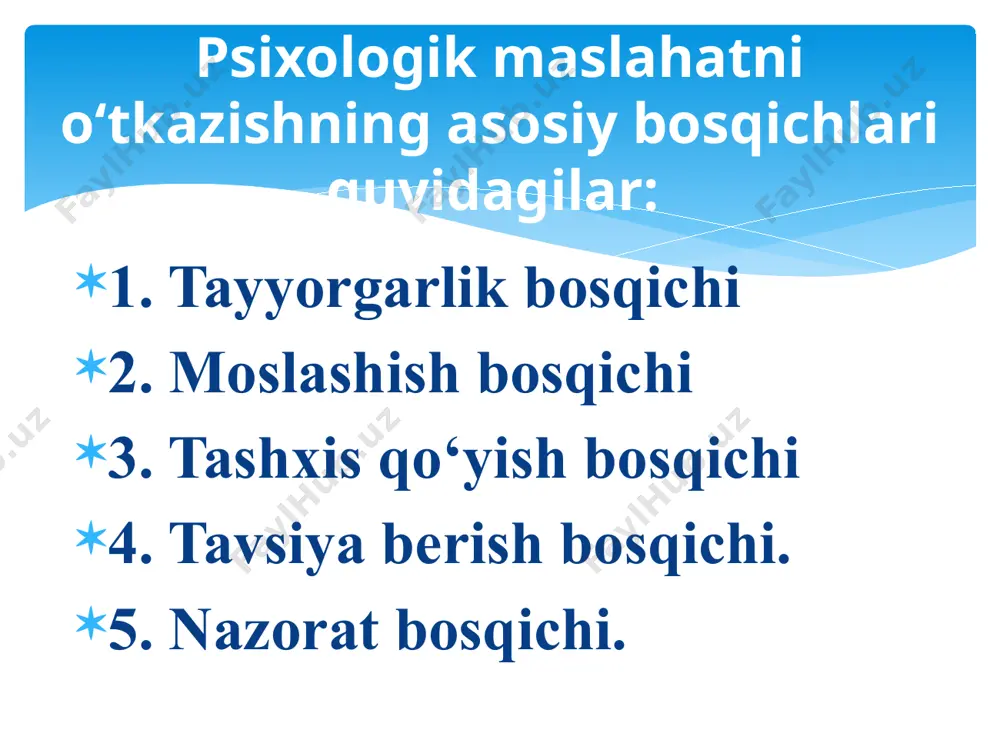 psixologik maslahatning bosqichlari - Page 5