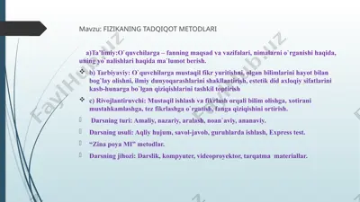 fizikaning tadqiqot metodlari — PPTX