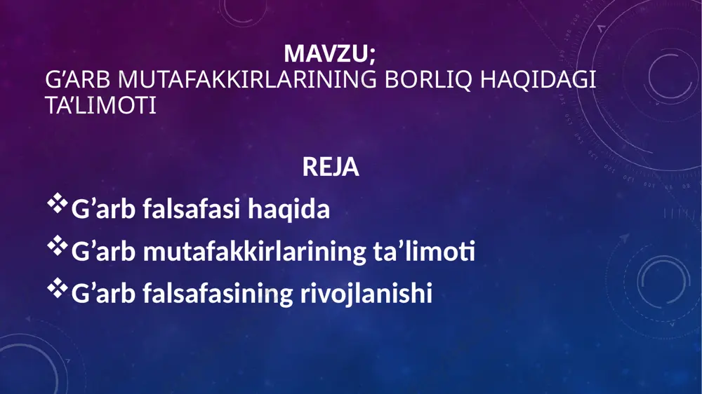 oza va eng iflos dengiz suvi: baliqlar uchun u to‘yimli va xaloskor, odamlar uchun esa u ichishga yaroqsiz va hayot uchun xavflidir». ko‘rib turganimizdek, qadimgi yunon faylasufi o‘zgarishning umumiyligi va har bir xossaning qarama-qarshi holatga o‘tishi narsalarning barcha sifatlariga nisbiy tus berishini, ya‘ni muayyan holatlarga bog‘liq qilib qo‘yishini qayd etadi. frakiyalik demokrit degan faylasuf geraklit fikriga e'tiroz bildirgan, bizni qurshab turgan hamma narsa ko`zga ko'rinmaydigan maydamayda zarralar — atomlardan tashkil topgan degan ma'nodagifikrnibayon etgan edi. yunon faylasufi diogen insonda hech qanday ehtiyojlar bo`lmasligi shart degan fikrni o`z ta'limotiga asos qilib oldi. hayotdagi barcha qulayliklardan voz kechgan diogen bir bochkada kun kechirgan. makedoniyalik aleksandr undan: "senga qanday yordam berishim mjimkin?" deb so`raganida, diogen: "nariroq tursangchi, quyoshnito`sib qo`yding!" deya kinoya qilgan ekan. qadimgi yunon olimi aristotel to`plangan bilimlarni alohida tarmoqlarga ajratdi va ularni mustaqil fanlar sifatida ta'riflab berdi. aristotelnisharqda «arastu» deya aytish keyinchalik odatga aylangan. barcha zamonlarda olimlar ilmiy masala yechimini topgan …