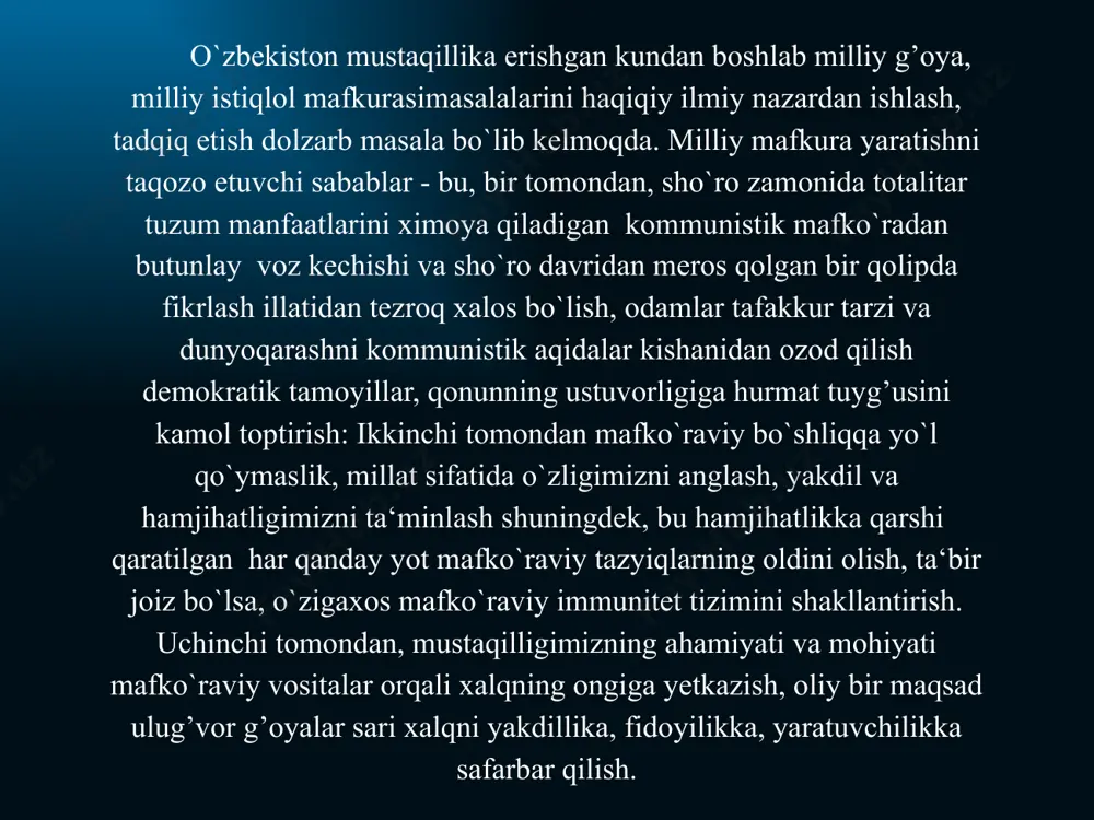 gapirish mumkin. markaziy osiyoda yagona, sahro bag‘ridagi mo‘jiza –qo‘ng‘irot soda zavodi, xo‘jayli shisha zavodi, “markaziy osiyo bezak toshlari” qo‘shma korxonasi, qo‘ng‘irot karbid, nukus marmar va kabel zavodlari, o‘rga gaz koni, “elteks” va “kateks” kabi zamonaviy ishlab chiqarish ob’ektlari, qoraqalpog‘iston respublikasi jo‘qorg‘i kengesi, toshkent axborot texnologiyalari universititetining nukus filiali, olimpiya zaxiralari kolleji binolari, o‘nlab umumta’lim maktablari, litsey va kollejlar, bolalar sporti, bolalar musiqa va san’at maktablari... bunday muhtasham inshootlar istiqlol sharofati tufayli barpo bo‘ldi. 2000 yili nukus shahrini xo‘jayli tumani bilan bog‘laydigan ulkan ko‘prik, 2001 yilda 345 kilometrlik nukus-sultonuvaystog‘-miskin-uchquduq-tinchlik- navoiy temir yo‘li ishga tushirildi. yuzlab kilometr avtomobil yo‘llari rekonstruksiya qilindi. bu ravon yo‘llarning uzunligi 4 min 2014 yili nufuzli “infrastructure journal” xalqaro nashri mazkur loyiha qurilishini “2014 yilning neft-gaz sohasidagi eng yirik bitimi”, deb e’lon qildi. umumiy qiymati 4 milliard aqsh dollarini tashkil etgan bu mashhur loyiha amalga oshirilishi mamlakatimiz sanoati rivojini yangi bosqichga ko‘tarishi shubhasiz. hozir bu yerda yiliga 4,5 …