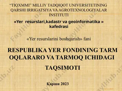 yerresurslarini boshqarish — PPTX