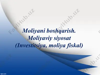 moliyaviy boshqaruv — PPT