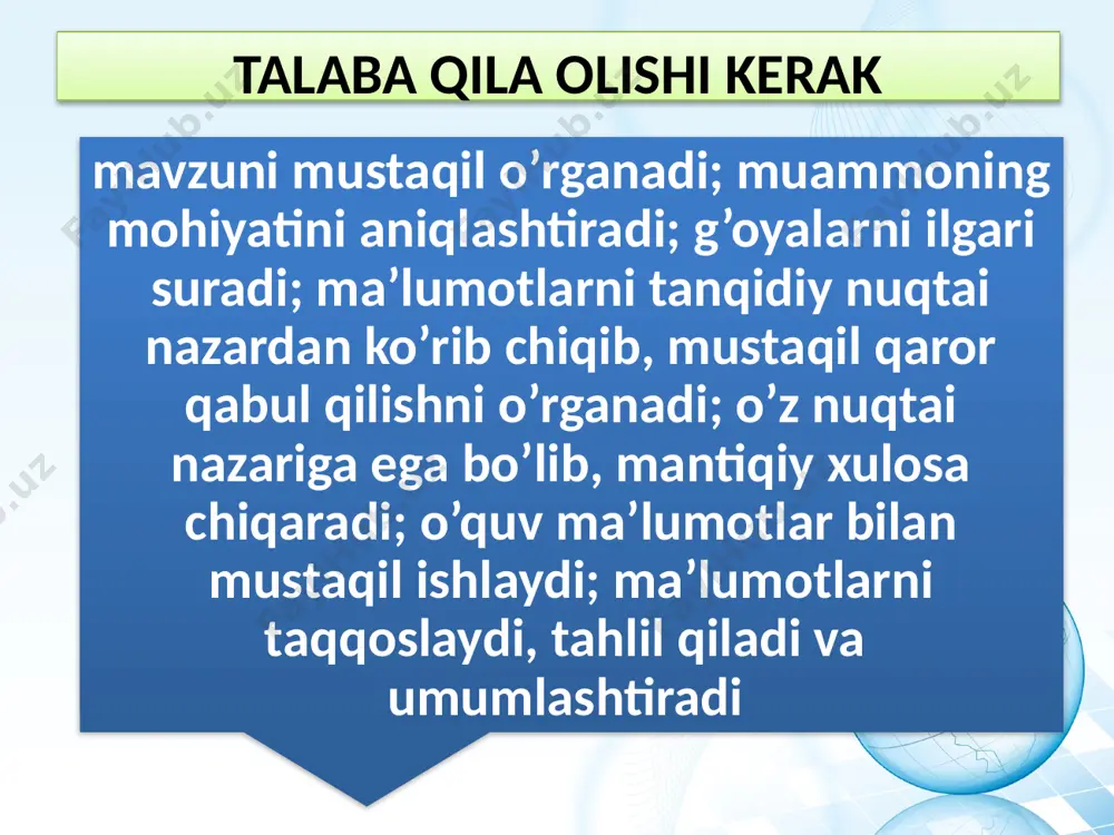 uyidagi belgilar xosdir: qisqa, yashirin davrga ega bo’lgan va to’satdan sodir bo’ladigan (4-6 soatdan 24 soatgacha), va shu mahsulotni iste’mol qilganlarning barchasining kasallashi; mahsulot tarqatilgan hududning o’zidagina kuzatilishi. mahsulotni iste’moldan chetlashtirilishi bilan kasallik tez pasayadi. salmonellezlar bilan zaharlanganlardagi klinik belgilar: to’satdan haroratining ko’tarilishi va harorat subferildan 39-40 s gradusgacha, gastroenterit belgilari (ko’ngil aynish, qusish, ich ketish, qorin sohasida og’riq), tilning qurishi va oq parda bilan koplanishi, kollaps holatlarida badanning bo’zarib ketishi, lablarning ko’karishi, bosh og’rig’i, grippsimon shakllar kuzatilganda tashxis qo’yish juda murakkablashadi. tashxis: kasallik chaqiruvchini ajratish (ekish), unining morfologiyasi va biologik xususiyatlarini aniqlash, serologik ta’riflash, bemorning qon zardobi bilan agglyutinatsiya reaktsiyasini quyish. ovqatli mikotoksikozlar: aflotoksikoz, fuzariotoksikoz, ergotizm. aflotoksikoz mog’or zahari orqali kelib chiqib, kuchli gepatotoksik va gepatokontserogenli ta'sir xususiyatiga egadir. u mog’or ko'pincha ereyong’oq mag’zi undan tayyorlangan unni ifloslaydi. aflotoksizlarni kimyoviy va biologik usullar bilan ham aniqlash mumkin. fuzariotoksikozlar – alimentlar – toksik aleykiya va non orqali zaharlanish (pyano'y xleb) …