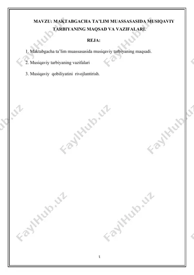 musiqaviy tarbiya — DOCX