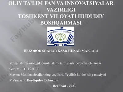 mashina detallarining yeyilishi — PPTX