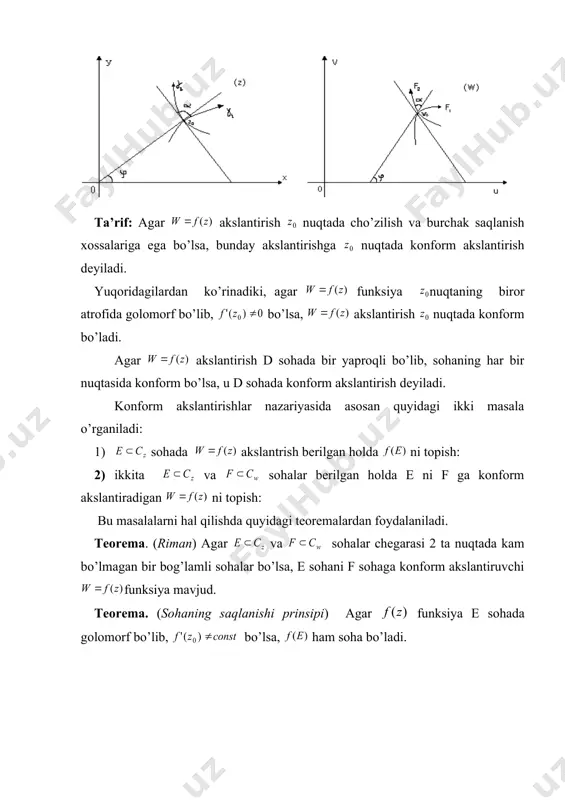 hosila moduli va argumentining geomertik ma’nosi conform akslantirishlar - Page 4