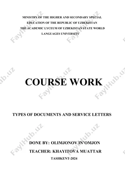 types of documents and service letters — DOCX