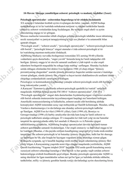 psixologik operatsiyalar — DOCX