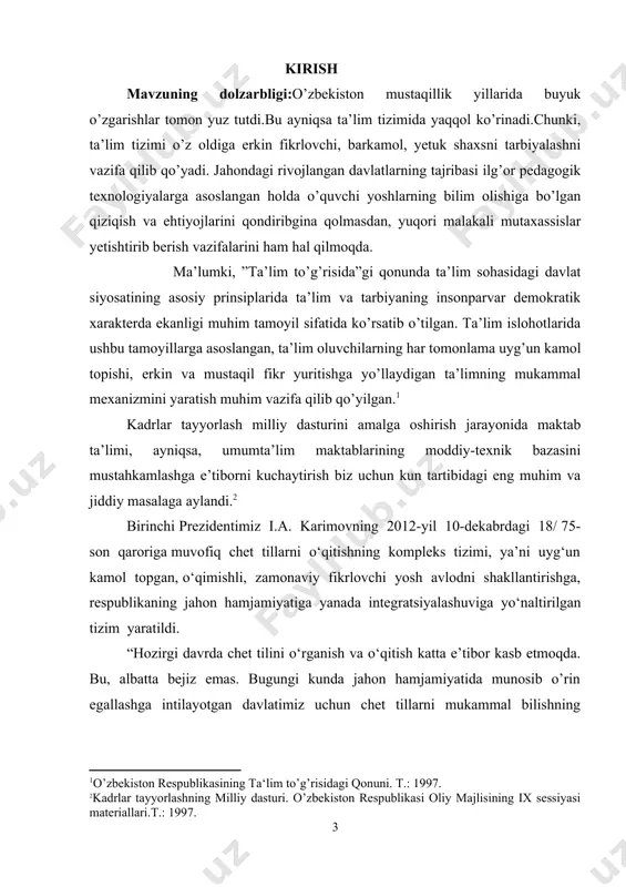 ero xalqimiz o‘zining buyuk kelajagi chet ellik sheriklar bilan o‘zaro bog‘liq ekanini juda yaxshi biladi…. men mazkur malakaviy bitiruv malakaviy ishimni hozirgi zamon ingliz tilda “to be to” va “to have to” fe`lli birikmalarining lingvistik tahliliga bag`ishladim. “to be to” va “to have to” must modal fe’lining ekvivalentlari hisoblanadi. modal fe’llar bir qator o’ziga xos xususiyatlarga ega ekanliklari tufayli ingliz tilidagi fe’l sistemasida alohida guruhni tashkil etadi. ular mustaqil fe’llar singari ish-harakatni to’g’ridan to’g’ri ifodalamaydi.bu fe’llar gapda so’zlovchining voqea-hodisaga nisbatan subyektiv monosabatini ifodalab keladi. o’zbek tilida modal fe’llar mavjud emas. modallik ma’nosi o’zbek tilida turli morfologik va sintaktik usullar ya’ni ko’makchi fe’llar, modal so’zlar va affikslar yordamida ifodalanadi. “must” modal fe’lining ekvivalentlari bo’lgan mavzuim “to be to” va “to have to” odatda majburiylik va zaruriyatni ifodalaydi. lekin ularning ehtimollik, chama qilish, taxmin, “to have to” ning esa so’zlovchining o’zidan kelib chiqadigan va tashqi muhit ta’siri ostida kelib chiqadigan zaruriyat va …