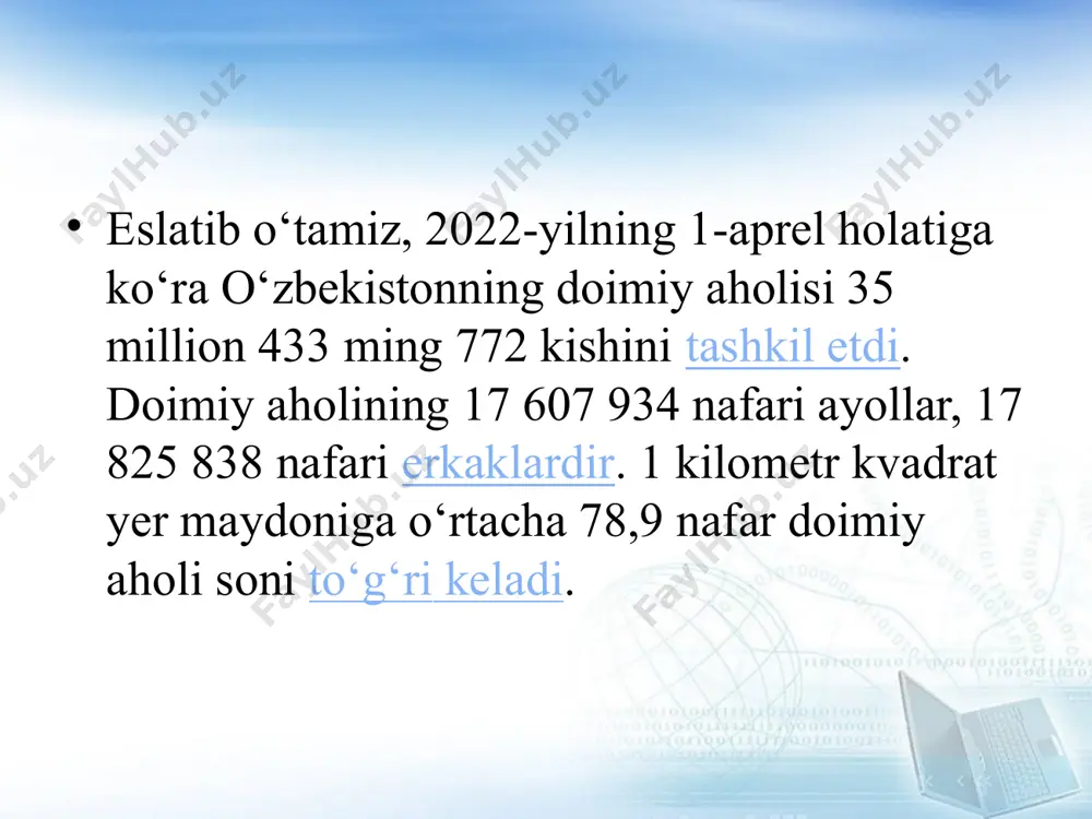 aholi sonini hisoblash va o‘rtacha umr ko‘rish ko‘rsatkichi - Page 5