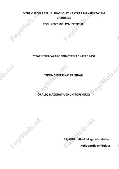 regression tahlil — DOCX