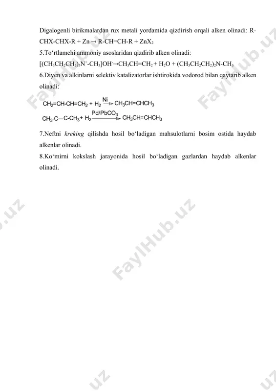 alkenlar izomerlanishi nomlanishi olish usullari - Page 4