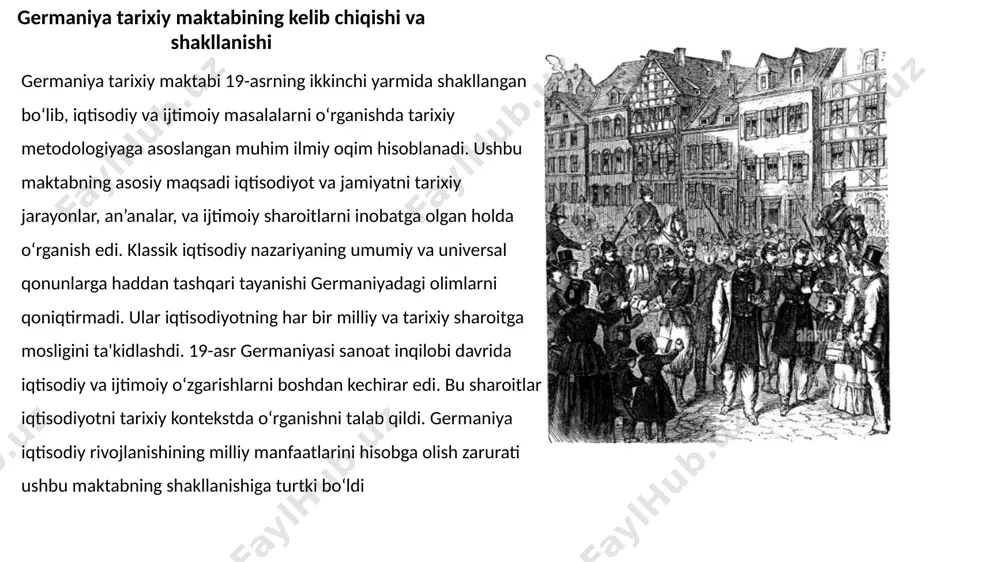 shakllantirish kerakligini ta’kidlagan. schmoller nafaqat iqtisodiyot, balki ijtimoiy fanlarga ham ta’sir ko‘rsatgan olimdir. gustav schmoller ko‘plab ilmiy maqolalar va kitoblar yozgan. uning eng mashhur asarlari: "ijtimoiy siyosat haqida umumiy risola" "nemis tarixiy maktabining iqtisodiy usuli" u "jahrbuch für gesetzgebung, verwaltung und volkswirtschaft" (qonunchilik, boshqaruv va xalq xo‘jaligi yilligi) jurnalining asoschilaridan biri bo‘lib, bu jurnal iqtisodiy tadqiqotlar uchun muhim platforma bo‘lgan. schmollerning tanqidiy qarashlari schmoller klassik iqtisodiy nazariyani tanqid qilgan va uni haddan tashqari abstrakt deb bilgan. u klassik iqtisodiyotda inson omilining e’tibordan chetda qolishini qoralagan. schmoller adam smith va david ricardo kabi nazariyotchilarning universal qonunlariga qarshi chiqib, iqtisodiyotning har bir milliy sharoitga mos bo‘lishi kerakligini ta’kidlagan. user (u) - abstrakt user (u) - abstrakt – bu bevosita kuzatishlar yoki tajribalar orqali olingan amaliy ma’lumotlar yoki konkret predmetlarni o‘rganishdan bosh tortib, umumlashtirilgan, keng ko‘lamli, nazariy fikrlar va tushunchalar bilan shug‘ullanadigan yondashuv. abstrakt fikrlash insoniy tafakkurning muhim elementidir va quyidagi xususiyatlarga ega: …