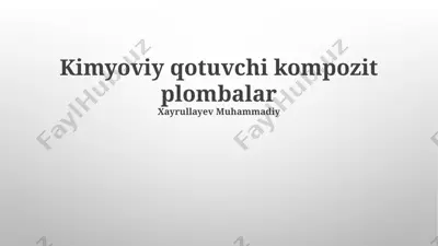 kimyoviy qotuvchi kompozit plombalar — PPTX