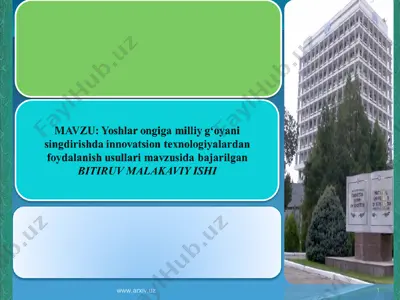 yoshlar ongiga milliy g‘oyani singdirishda innovatsion texnologiyalardan foydalanish usullari — PPT