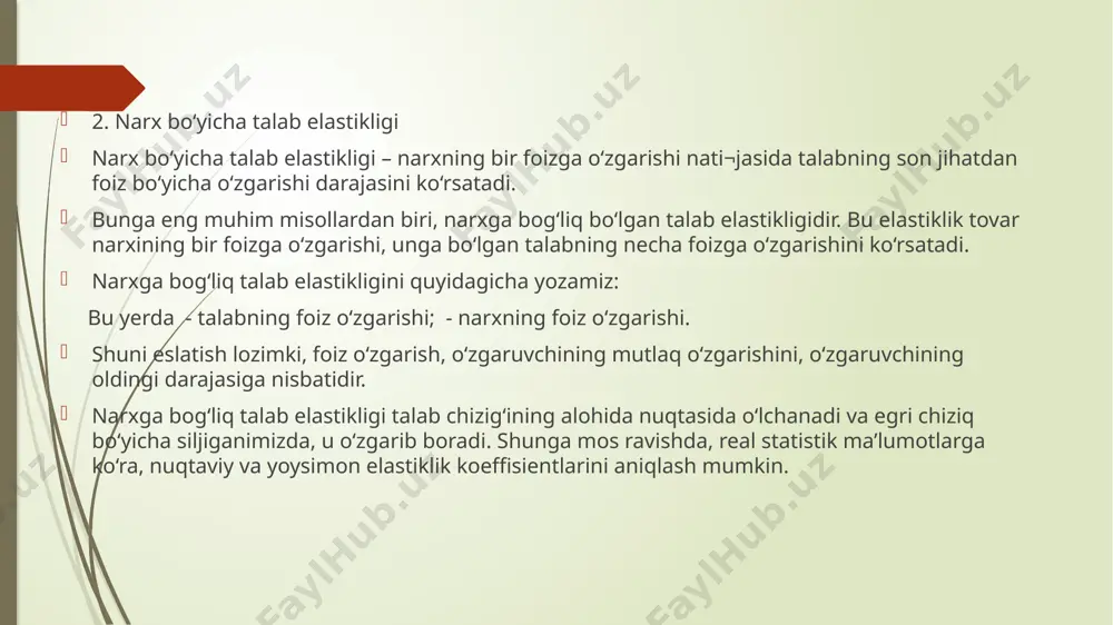 talab va taklif elastikligi - Page 5