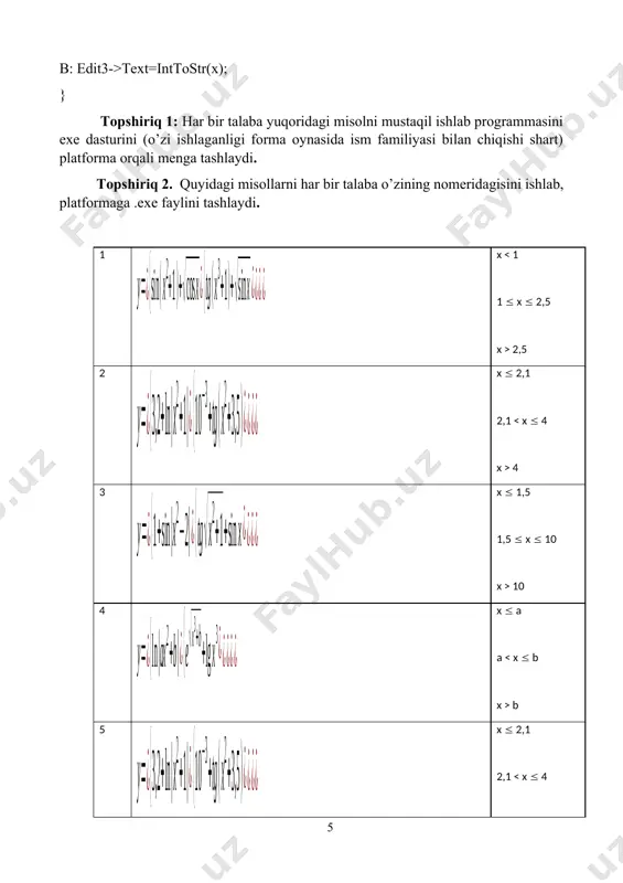 shart operatorlari haqida amaliy mashg'ulot - Page 5