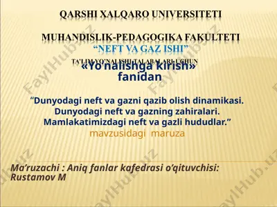 yo’nalishga kirish — PPT