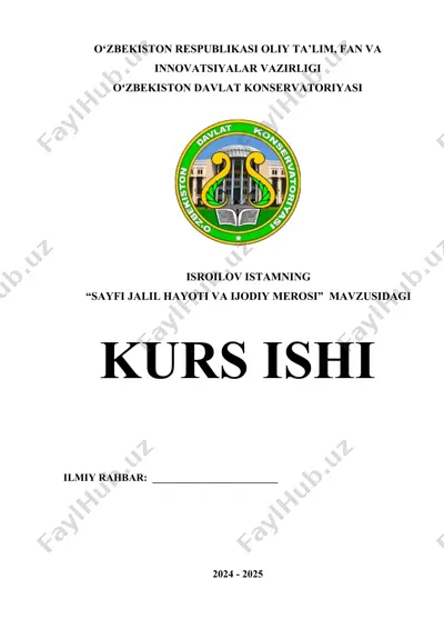 sayfi jalil hayoti va ijodiy merosi — DOCX