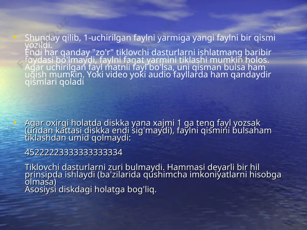 magnit disklarda o`chirilgan ma`lumotlarni qayta tiklash yo’llari - Page 5