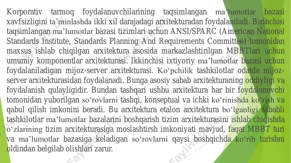 ma’lumotlar bazasi arxitekturasi - Page 5