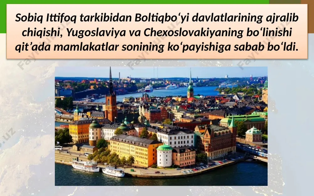 yevropa mamlakatlari siyosiy xaritasining shakllanishidagi asosiy bosqichlar . 9 - sinf - Page 4