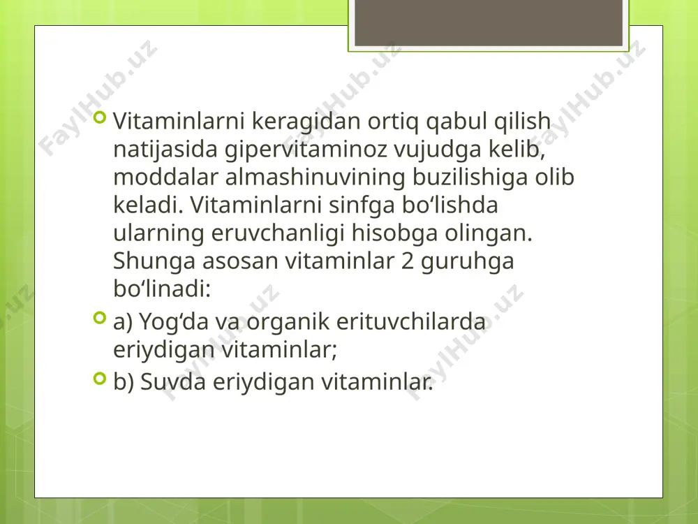 suvda eriydigan vitaminlarga xos sifat reaksiyalari - Page 4