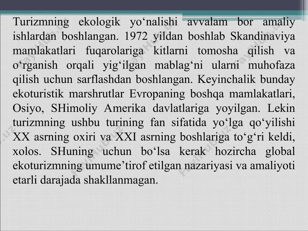 ngari tushunchalar vositasida ham angla- shilgan. yuqoridagi hollarning barchasida o'tmish bilan bog'liq xotira tushuniladi. demak, yodgorlik deb tarixiy ahamiyatga ega bo'lgan, o'tmishda yaratilgan biron-bir narsa tushuniladi. biroq yodgorliklar faqatgina tarixiy ahamiyatga ega bo'lsa, tarixiy yodgorlik deb tushu­niladi. me'morchilik san'atning bir turi bo'lganligi tufayli u moddiy hamda ma'naviy ahamiyat kasb etadi va shu tufayli badiiy ahamiyatga ham ega. demak, me'moriy yodgorlik deb o'tmishda bunyod etilib, tarixiy va badiiy ahamiyatga ega bolgan bino, inshoot hamda bog'-rog' san'ati singari me'morlik va sha- harsozlik ijodiyot namunalariga aytiladi. me'moriy obidalar yakka holda saqlangan inshoot yoki ularning majmualaridan iborat bo'ladi. «me'moriy yodgorlik»ning bugungi tushunchasi. mazkur ibora hozirgi vaqtda xviii — xix asrdagiga nisbatan bir qancha kengroq qo'llanishi ma'lum. bu tushuncha «yodgorlik» iborasi asosida tuzilgan bo'lib, biron-bir tuzum. jamiyat insondan boshqasiga o'tadigan jarayonni anglatadi. yodgorliklar tarixiy, arxeologik, san'at va shu kabi sohalarda, o'sha soha so'zi qo'shib ishlatish vositasida anglashiladi. masalan, tarixiy yodgorlik, arxeologiya yodgorligi, san'at yodgorligi, me'moriy …