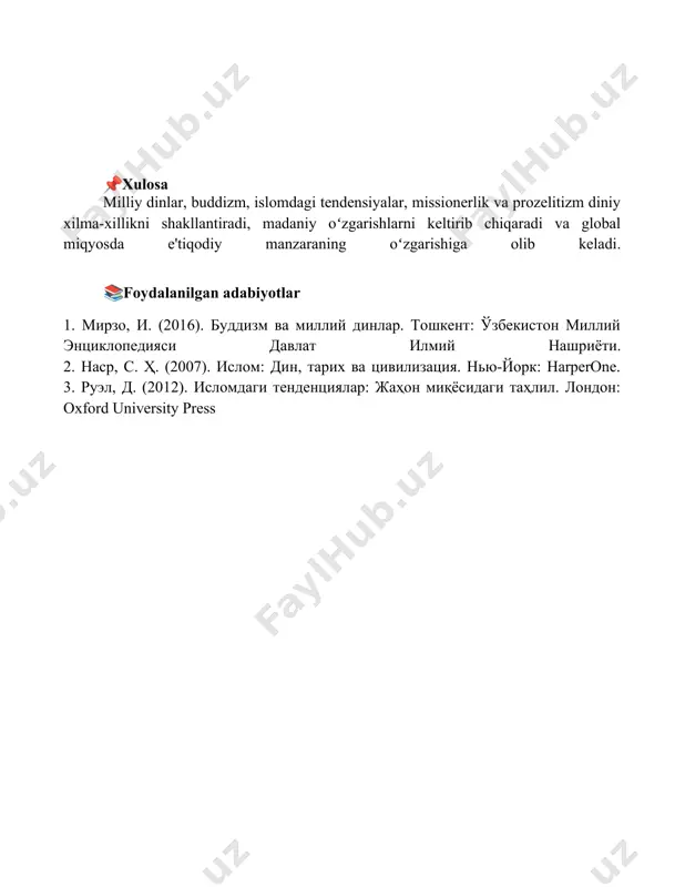 milliy dinlar, buddaviylik dini, islomdagi yoʻnalishlar, missionerlik va prozelitizm - Page 5