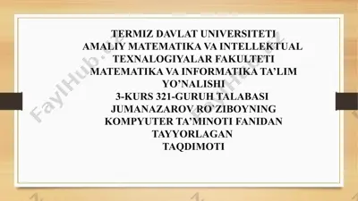 shaxsiy kompyuter — PPTX