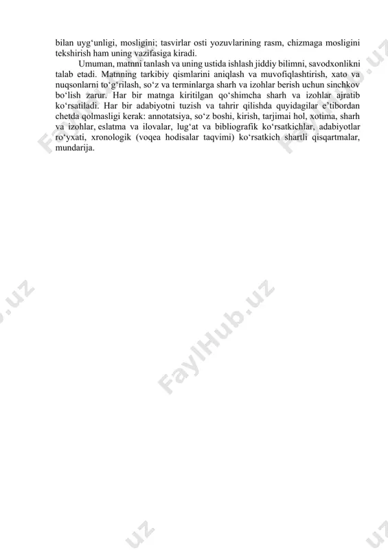 sli yoki asossiz, sifatiga qarab ishonchli yoki ishonchsiz, vazifasiga ko‘ra tasdiqlovchi yoki inkor etuvchi, davriyligiga ko‘ra o‘tkinchi yoki davomli, mohiyatiga ko‘ra aniq yoki noaniq, xizmat doirasiga ko‘ra umumiy yoki xususiy, ahamiyatiga ko‘ra ijobiy yoki salbiy, munosabatiga ko‘ra xolis yoki noxolis faktlarga bo‘lish mumkin. faktlar doimo haqiqatni isbotlashga xizmat qilgan. to‘plangan faktlarning ayrimlari bir-birini to‘ldirishga xizmat qilsa, ayrimlari bir-birini inkor ham etadi. asosiy fakt bu natija demakdir. har qanday natija sababning oqibati, hosilasi. to‘plangan barcha faktlar yangilik sifatida qog‘ozga tushmasligi mumkin. to‘plangan faktlarning ahamiyatlisini ajratib olish lozim. matn tuzuvchi mavzu mohiyatiga mos holda faktlarni yig‘adi, saralaydi, tanlaydi, ajratadi, umumlashtiradi, belgilaydi. matnshunoslikka oid adabiyotlarda qayd etilishicha, har qanday matn, u ilmiymi, rasmiymi, badiiymi – bundan qat’iу nazar, mantiq qoidalariga asosan shakllanishi lozim. izchillik ana shu qoidaning birinchi talabidir. matnda har bir so‘z, har bir gap va abzaslar o‘rtasida mantiqiy bog‘lanish va izchillik bo‘lishi lozim. agar shunday bo‘lmasa, matnni tushunish qiyin bo‘ladi. tavsifiy …