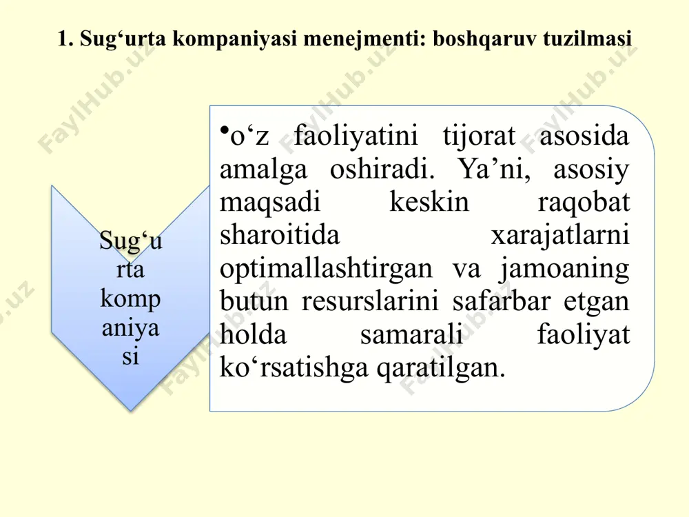 kiradi (davomi) auditorlik tekshiruvni o‘tkazish, auditorlik tashkilotini va uning xizmatiga to‘lanadigan hakning eng ko‘p miqdorini belgilash to‘g‘risida qaror qabul qilish; jamiyatning yillik hisobotlarini, buxgalteriya balanslarini, foyda va zararlari hisobotini tasdiqlash, uning foyda va zararlarini taqsimlash aksiyalarga ayirboshlanadigan qimmatli qog‘ozlarni sotib olishda aksiyadorning imtiyozli huqukini qo‘llamaslik to‘g‘risida qonun hujjatlarida nazarda tutilgan qarorni qabul qilish umumiy yig‘ilish reglamentini tasdiqlash aksiyalarni maydalash va yiriklashtirish jamiyat bosh direktorini saylash, uning vakolatlarini muddatidan ilgari to‘xtatish aksiyadorlarning umumiy yig‘ilishini utkazish to‘g‘risidagi xabar aksiyadorlarga ularning nomiga eng kamida 10 kun avval yozma xabarnoma yuborish va matbuotda tegishli axborot e’lon qilish orqali ma’lum kilinadi. xabarda qonun hujjatlarida nazarda tutilgan ma’lumotlar o‘z ifodasini topishi lozim. aksiyadorlarning navbatdan tashkari umumiy yig‘ilishi jamiyat kuzatuv kengashining karori bilan uning o‘z tashabbusiga binoan, jamiyat taftish komissiyasi talabiga ko‘ra, shuningdek talab taqdim etilgan sanada jamiyat ovoz beruvchi aksiyalarining kamida o‘n foiziga ega bo‘lgan aksiyadorning (aksiyadorlarning) talabi bilan o‘tkaziladi. 2. sug‘urta kompaniyalari kuzatuv kengashining vakolatlari …