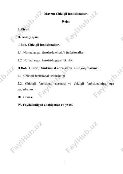 chiziqli funksionallar — DOCX