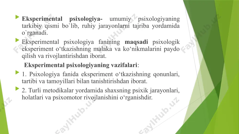 suhbatlashishi, ko‘nikmasi tekshirilgach u qorong`u yer to‘ladan bir o‘zi o‘tishi lozim bo‘lgan. xix asrning birinchi yarmida psixologiyada o‘lchash g`oyasi ommalashadi. bu davrda inson haqidagi empirik psixologik bilimlarni aniqlashda vrachlar katta rol o‘ynadilar. vrach-psixiatrlar yevropa kasalxonalarida ruhiy kasallar va nevrozlarni doimiy kuzatib, o‘z kuzatish natijalarini yozib bordilar va bu yozuvlar tahlil qilindi. bu vaqtda psixodiagnostikaning kuzatish, so‘rovnoma, hujjatlarni tahlil qilish metodlari paydo bo‘ldi. bu davrda psixodiagnostika qat`iy bo‘lmagan, ixtiyoriy xarakterga ega bo‘lib, bir bemorni bir xil metod yordamida vrachlarning kuzatishlariga asoslangan. bu davrda psixodiagnostika metodlari sifat xarakteriga ega bo‘ldi. masalan, frantsuz shifokori j.eskirol aqli zaiflikning har xil shakllarini o‘rganib, intellektni o‘lchashda nutqning rivojlanishiga e`tibor berish kerak degan xulosaga keldi (e.segen aqli zaif bolalarni tashxis qilish testini ishlab chiqdi). xix asrning ikkinchi yarmida psixologiya fani individual farqlarni miqdoriy ifodalash imkoniyatiga ega bo‘ladi. ayniqsa, bunga v.vundt tomonidan dastlabki eksperimental laboraloriyaning ochilishi va veber, fexner ishlari turtki bo‘ldi. xx asrning 20-yillarida psixodiagnostika mustaqil fan …