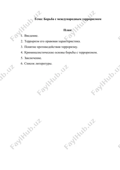 борьба с международным терроризмом — DOCX