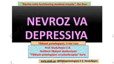 nevroz va depressiya — PPTX
