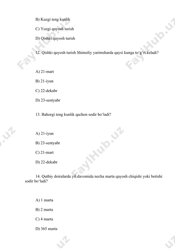 umumiy tabiiy geografiya testi - Page 4